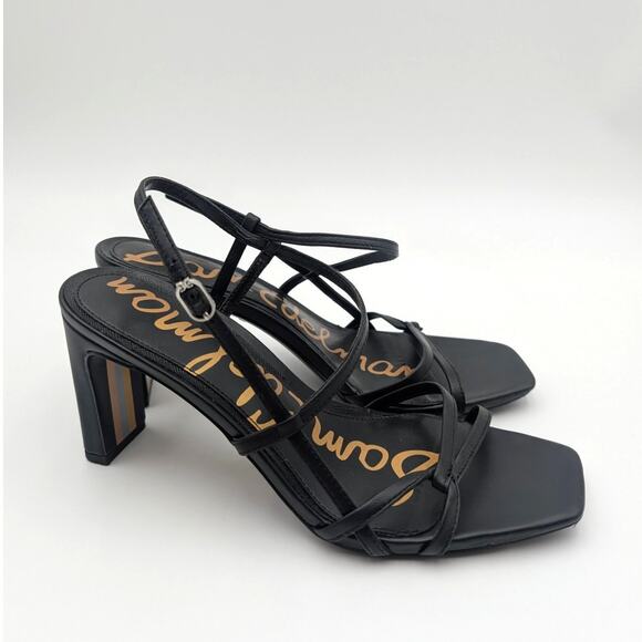 Sam Edelman Emmie Strappy Heel Sandals Women's Soft Black Size US8M EU39 - Picture 4 of 12
